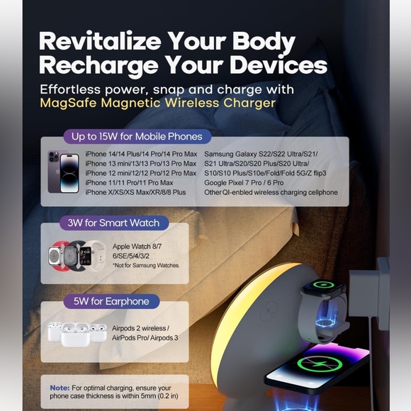 Smart Sunrise Alarm Clock App Control Bluetooth Charger - Picture 4 of 10